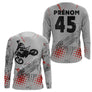 Anti-UV manches longues motocross freestyle FMX, tenue piste avec prénom et numéro pour pilote