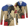 Anti-UV à capuche motocross France beige rétro, design dirt bike vintage personnalisé