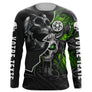 Anti-UV manches longues motocross crâne gothique, tenue piste avec double texte sur manches