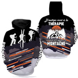 T-shirt randonnée variante avec montagne et inscription rando, prénom personnalisé