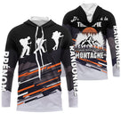 T-shirt randonnée variante avec slogan thérapie montagne, prénom personnalisé