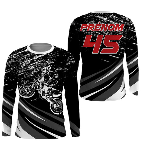 Maillot Cross UPF Personnalisé, MX Tout-Terrain, Dirt Bike, Cadeau Original Fan De Moto - CT17122241 - Anti-UV Tshirt manches longues