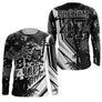 Anti-UV manches longues BMX noir blanc Life, tenue skatepark avec prénom et numéro pour rider