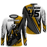 Anti-UV manches longues motocross jaune or Extreme, tenue piste avec prénom et numéro pour pilote