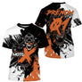 Anti-UV à capuche sweat motocross orange noir, design rock dirt bike personnalisé pour pilote