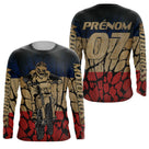 Anti-UV manches longues sweat motocross France vintage, tenue piste avec prénom et numéro pour pilote