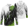 Sweat motocross blanc vert lime Extreme avec motard MX silhouette, prénom numéro 45 imprimés