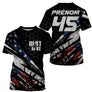 Anti-UV à capuche sweat motocross USA noir hexagonal, design dirt bike américain personnalisé