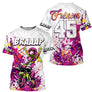 Anti-UV à capuche maillot motocross rose fille, lettrage Braaap graffiti et numéro de course personnalisé