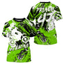 Anti-UV à capuche maillot motocross vert noir, lettrage MX Racing et numéro de course personnalisé