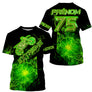 Anti-UV à capuche maillot motocross vert acide, motif éclairs Extreme et numéro de course personnalisé