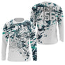 Anti-UV manches longues maillot motocross blanc vert eau, design dirt bike épuré personnalisé