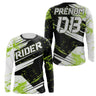 Maillot Cross Dirt Bike Personnalisé Vert Et Noir, Cadeau Original Pilote Tout-Terrain - MZ28122207 - Anti-UV T-shirt Manche Longues