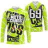 Maillot Cross Dirt Bike Personnalisé Vert, Cadeau Original Pilote Tout-Terrain - MZ28122209 - Anti-UV T-shirt Manches Longues à Capuche