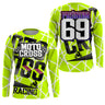 Maillot Cross Dirt Bike Personnalisé Vert, Cadeau Original Pilote Tout-Terrain - MZ28122209 - Anti-UV T-shirt Manches Longues