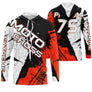 Maillot motocross rouge noir blanc avec lettrage Moto Cross Xtreme et éclats, prénom et numéro 75 imprimés