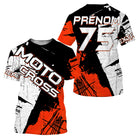 Anti-UV à capuche maillot motocross rouge noir, lettrage Moto Cross Xtreme et numéro de course personnalisé