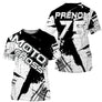 Anti-UV à capuche maillot motocross noir blanc, lettrage Moto Cross Xtreme et numéro de course personnalisé
