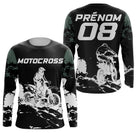 Anti-UV manches longues maillot motocross camo vert noir, design dirt bike tactique personnalisé