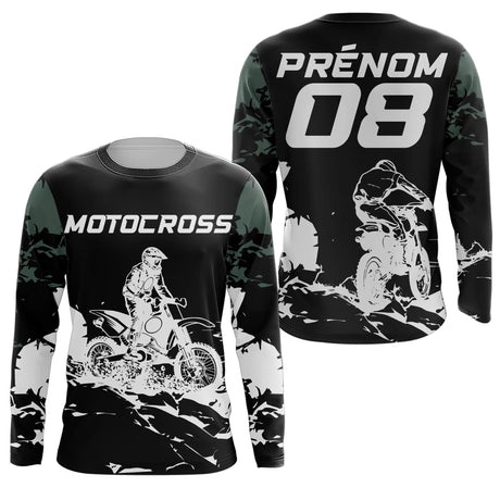 Maillot Cross Dirt Bike Personnalisé Camouflage, Cadeau Pilote Moto Cross, Courses Tout-Terrain - MZ29122210 - Anti-UV T-shirt Manches Longues