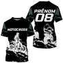 Anti-UV à capuche maillot motocross camouflage vert kaki, lettrage Motocross et numéro de course personnalisé