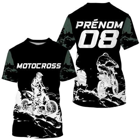 Maillot Cross Dirt Bike Personnalisé Camouflage, Cadeau Pilote Moto Cross, Courses Tout-Terrain - MZ29122210 - T-shirt Col Rond Unisexe