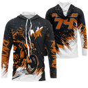 Anti-UV à capuche motocross noir orange, design dirt bike Racing personnalisé pour compétiteur