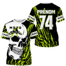 Anti-UV à capuche sweat motocross vert lime noir, design rock dirt bike personnalisé pour pilote