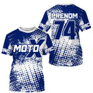 Anti-UV à capuche sweat motocross bleu vif Moto X, design dirt bike Racing personnalisé