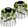 Anti-UV manches longues maillot motocross vert citron noir, design dirt bike fluo personnalisé