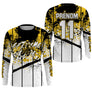 Anti-UV manches longues maillot motocross jaune noir Extreme, design dirt bike fluo personnalisé