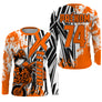 Anti-UV manches longues maillot motocross orange blanc Xtreme, design dirt bike racing personnalisé