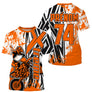 Anti-UV à capuche maillot motocross orange blanc, lettrage Xtreme et numéro de course personnalisé