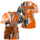 Maillot Cross Dirt Bike Personnalisé Orange, Cadeau Original Pilote Tout-Terrain - MZ28122210 - T-shirt Col Rond Unisexe