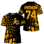 Anti-UV à capuche maillot motocross jaune noir, motif traces de pneu For Life et numéro personnalisé