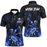 T-shirt Polo Darts Skull Personnalisé – Style Gothique Flamme | Vêtements Équipe Fléchettes Homme - A06172501