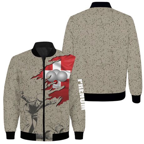 Tenue pétanque Suisse – Polo, veste, short et pantalon personnalisés - A14082501  - veste zippée