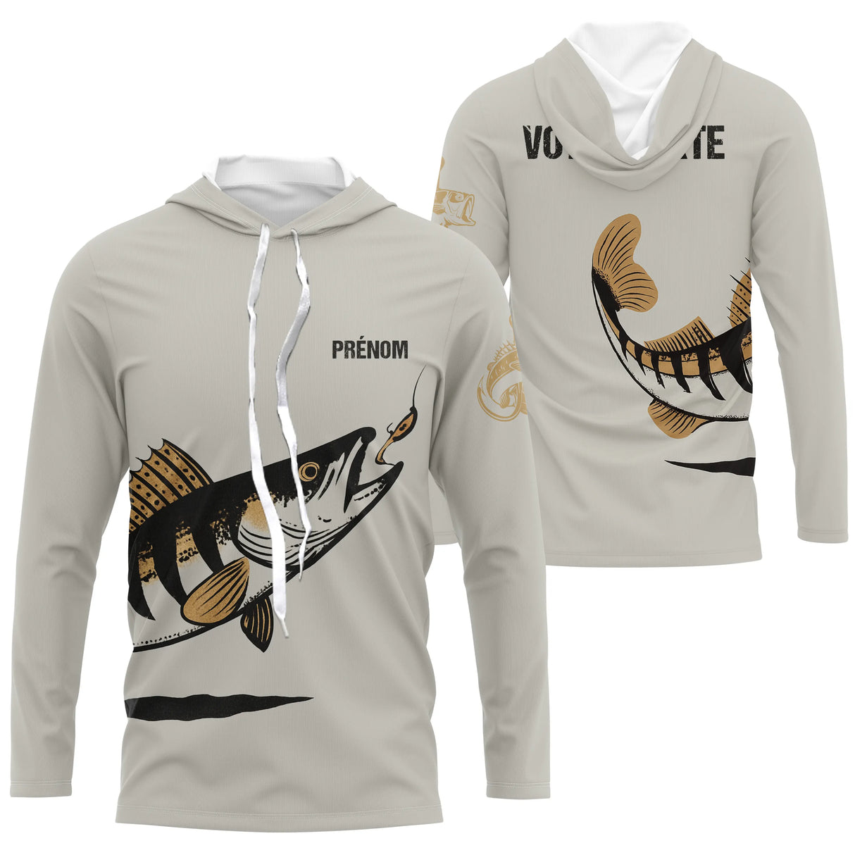 Vêtements de Pêche Personnalisés Sandre – T-shirts, Sweats, Anti-UV - A21082501