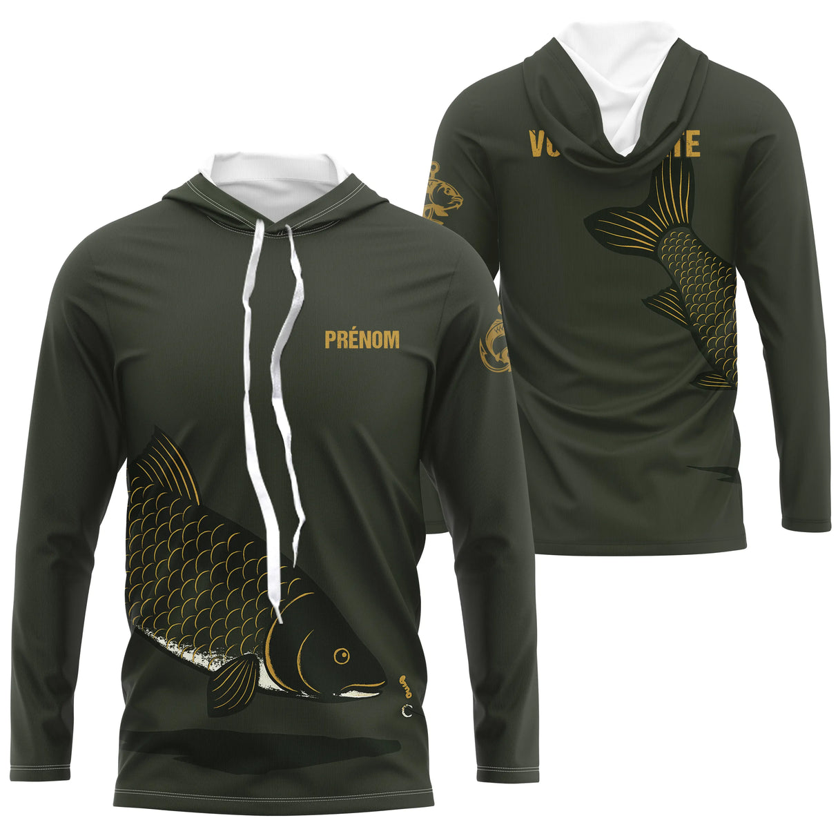 Vêtements de Pêche Personnalisés – T-shirt, Sweat, Hoodie – Motif Carpe amour - A21082502
