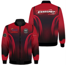 Veste zippée assortie rouge et noir avec logos club et sponsors, tenue club sportive sur mesure pour équipe