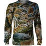 T-shirt manches longues all-over pêche silure 3D photoréaliste camouflage roseau écailles