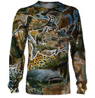 T-shirt manches longues all-over pêche silure 3D photoréaliste camouflage roseau écailles