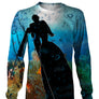 T-shirt manches longues all-over chasse sous-marine plongeur arbalète apnée bulles océan