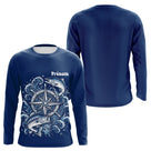 Maillot Cadeau Pêcheur Bleu Marine Personnalisé Boussole - Long Sleeves Homme
