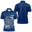 Maillot Cadeau Pêcheur Bleu Marine Personnalisé Boussole - Polo Homme