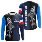 Maillot Cadeau Passion Pêche Manches Longues - Bleu Votre Prénom - Long Sleeves Homme