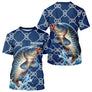 Maillot Carpiste Pêche Bleu Marine - Personnalisé Prénom - T-Shirt Homme