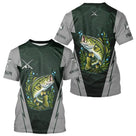 Maillot Club Pêche Bass Homme - Vert & Gris Personnalisé - T-Shirt Homme