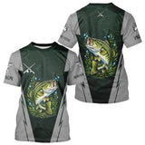 Maillot Club Pêche Bass Homme - Vert & Gris Personnalisé - T-Shirt Homme