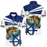 Maillot De Pêche A La Carpiste - Personnalisé Bleu Et Blanc - Polo Homme